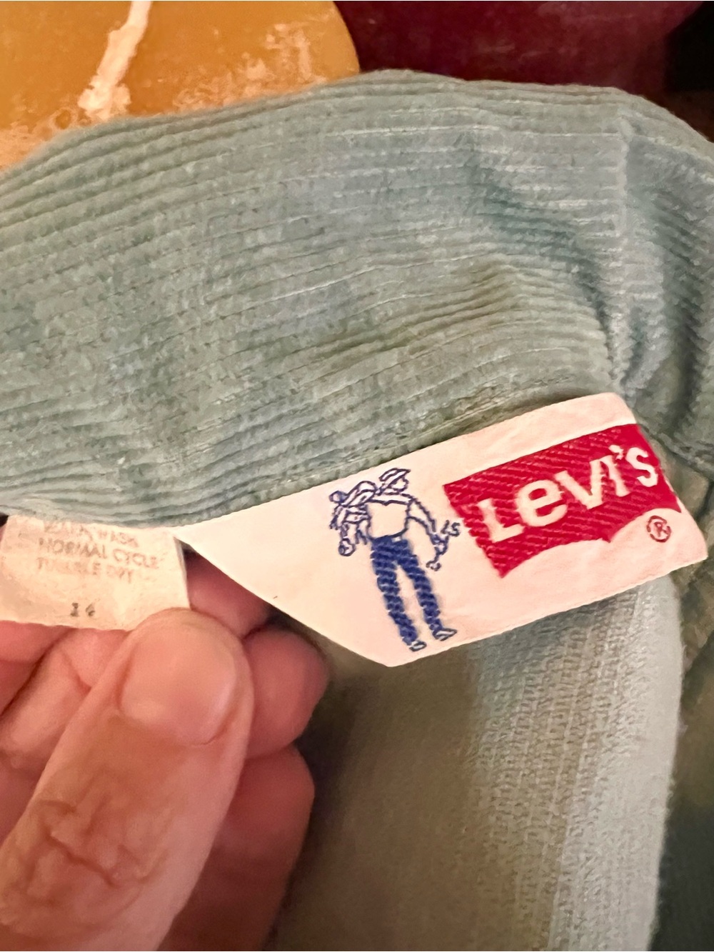Vintage 70s Western Levis Corduroy Shirt Work Shirt Hippie Light Blue XS/Small - Picture 4 of 10